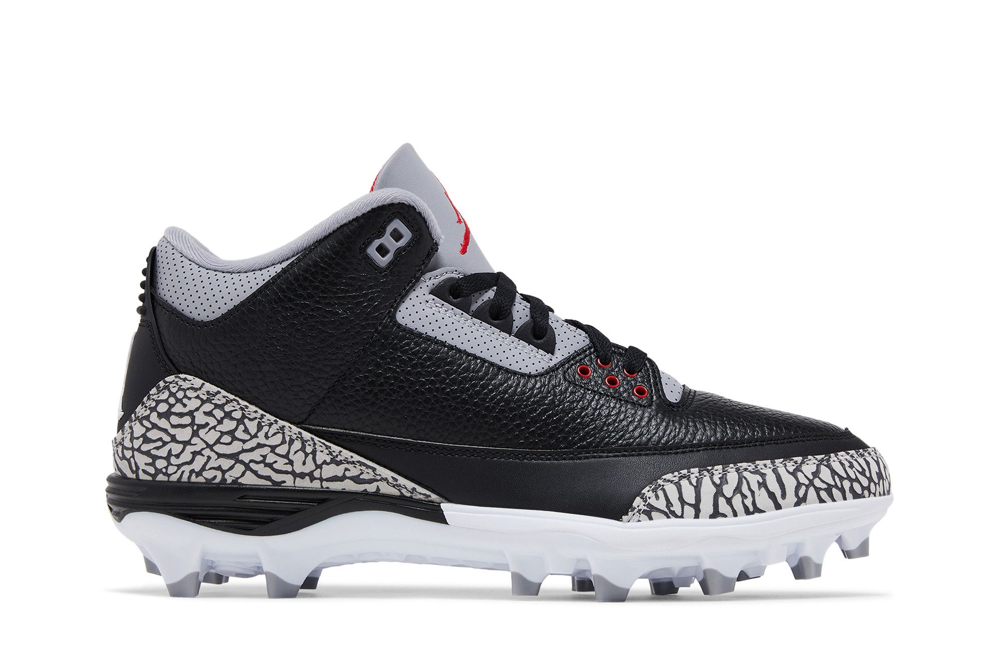 Size 12.0 Air Jordan 3 Retro TD Cleat Black Cement