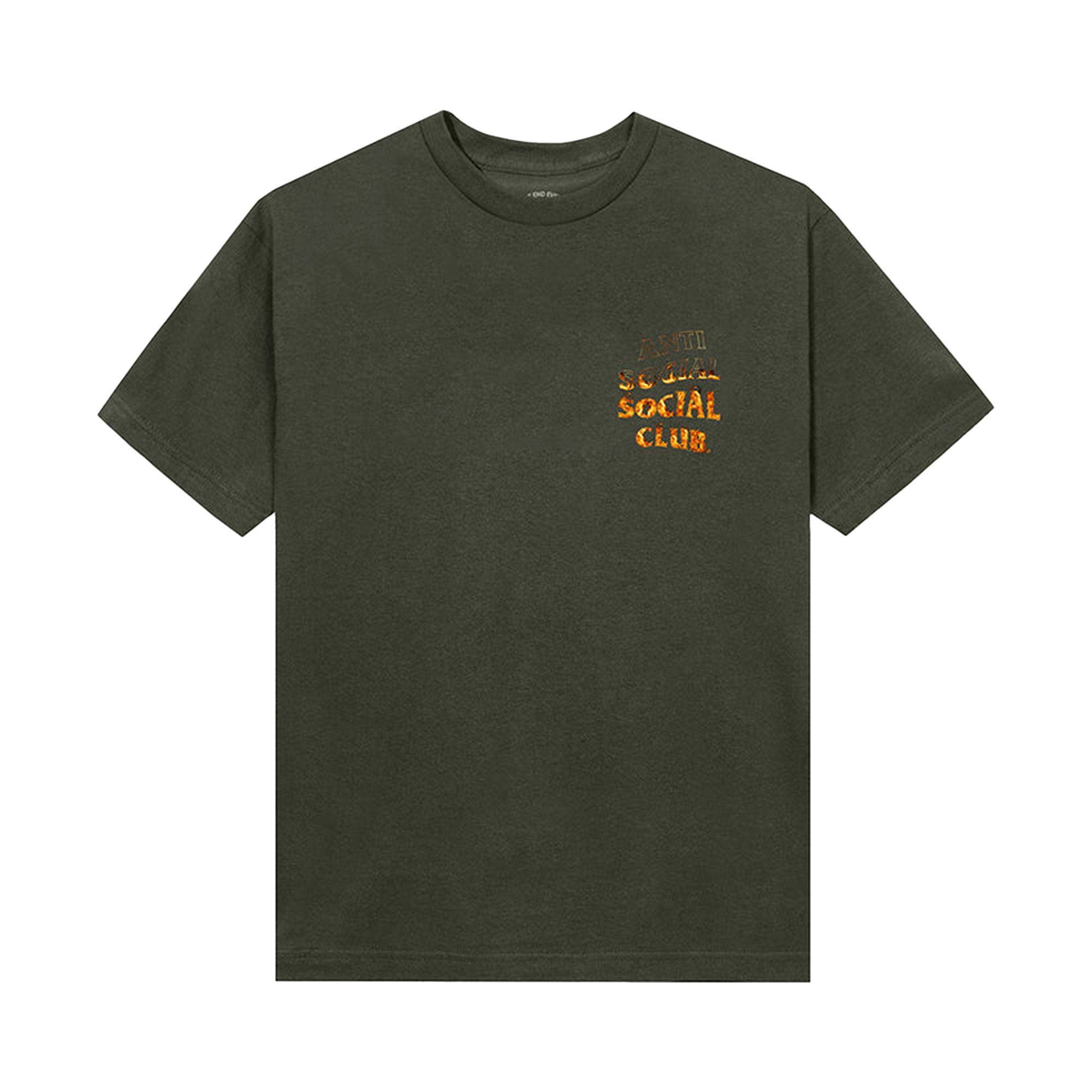 Buy Anti Social Social Club A Fire Inside Tee 'Olive' - 0657