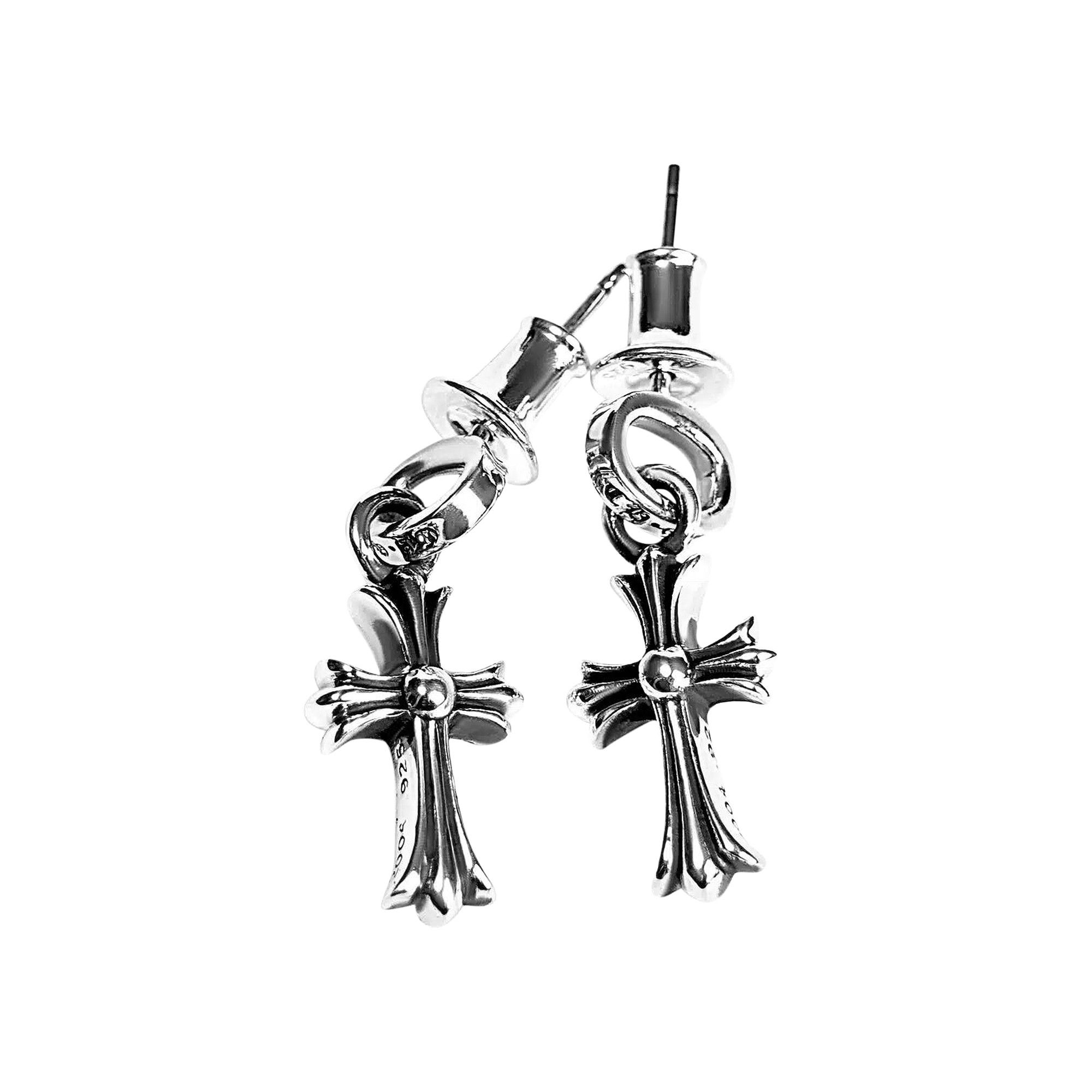 Buy Chrome Hearts Baby Fat Cross Earring 'Silver' - 1383 100000606BFCE SILV  | GOAT
