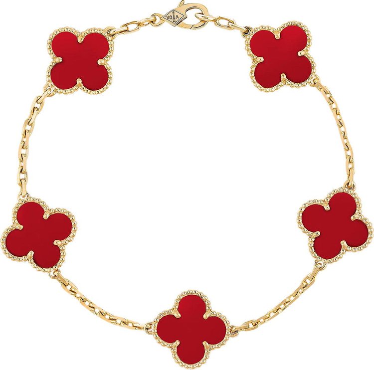 Van Cleef  Arpels Vintage Alhambra Bracelet Red