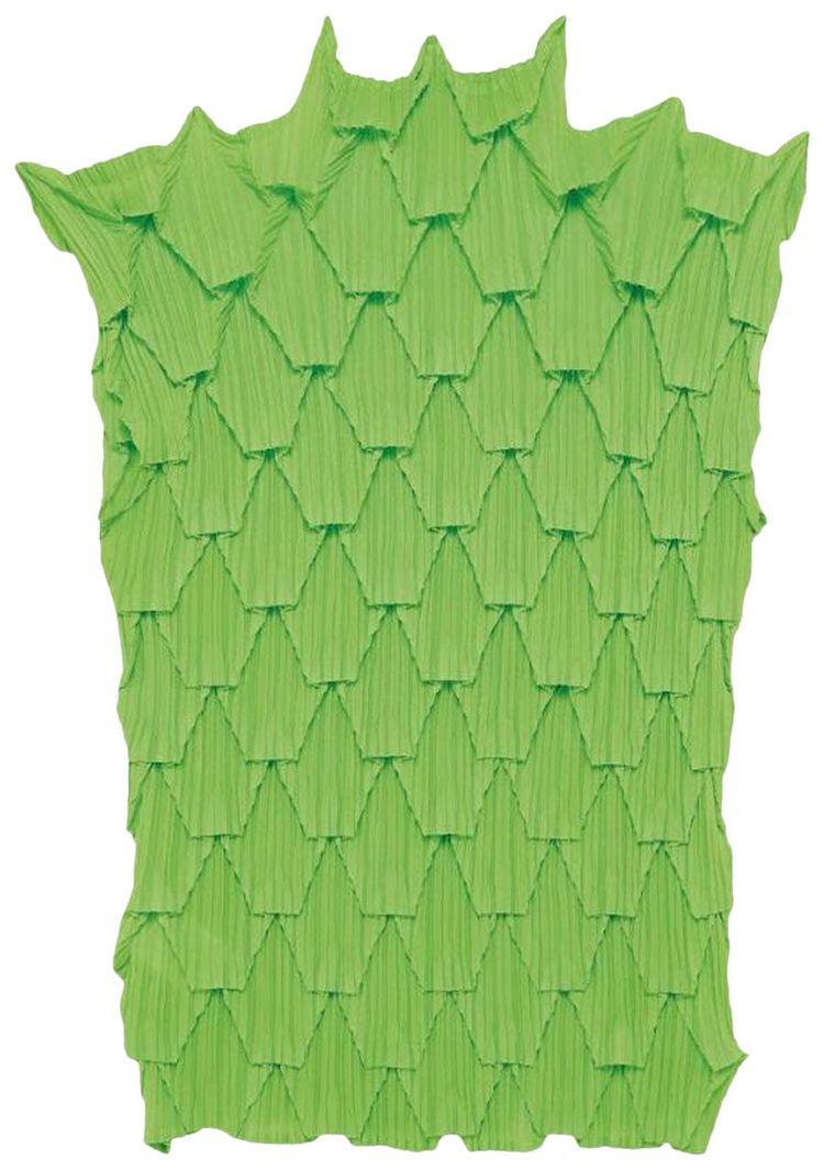 Issey Miyake Sleeveless Pleated Top Green