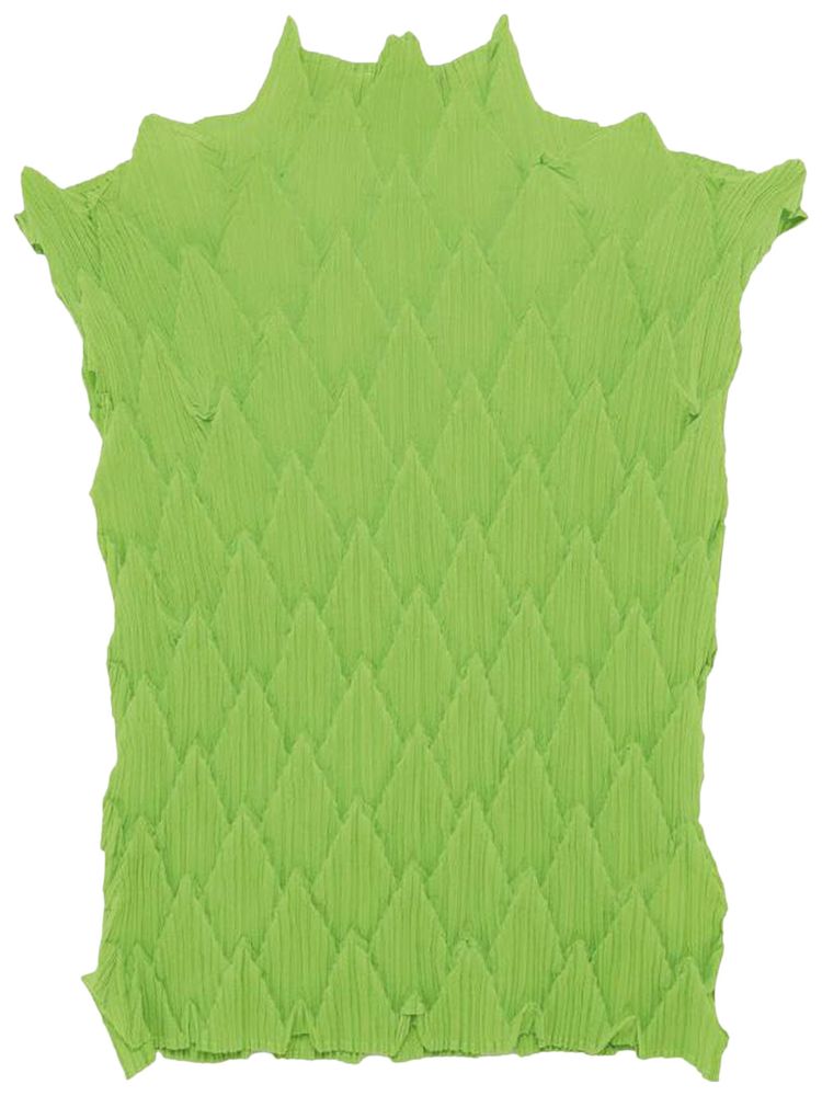 Issey Miyake Sleeveless Pleated Top Green