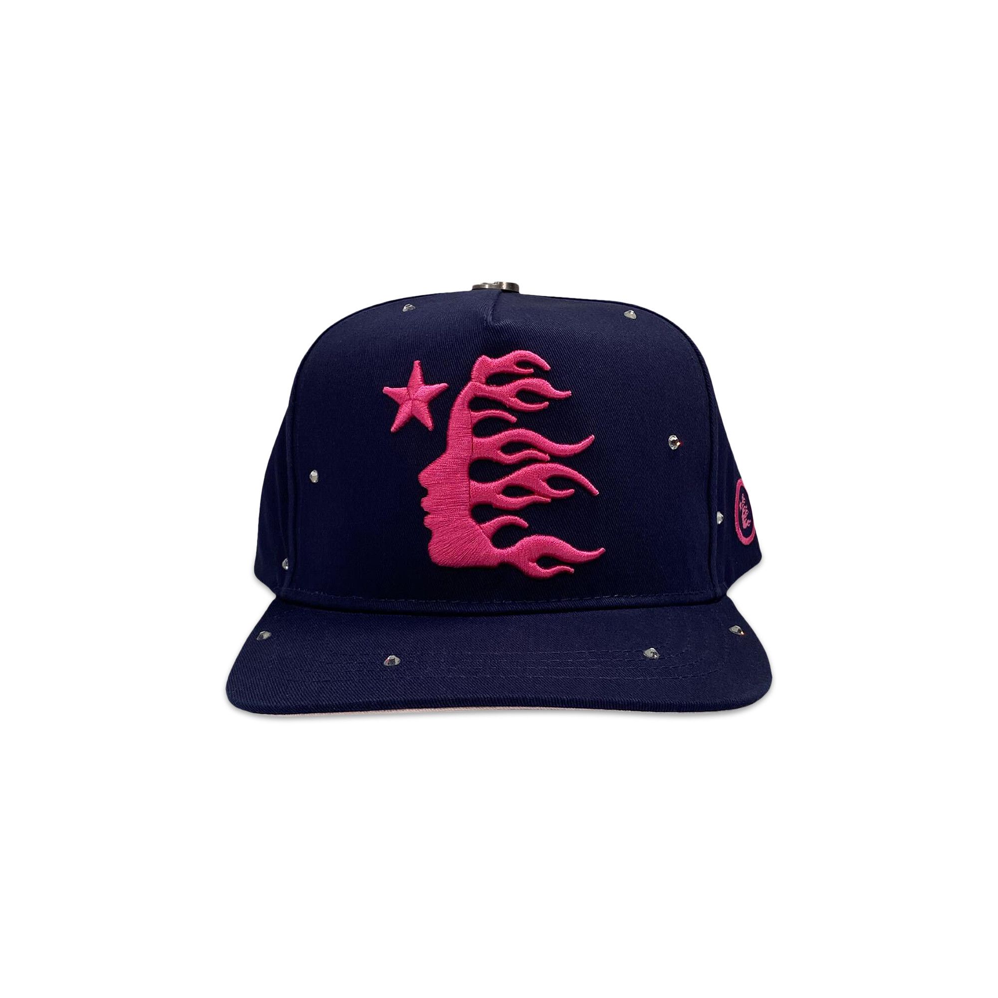 Buy Hellstar OG Logo Snapback Hat With Rhinestones 'Navy
