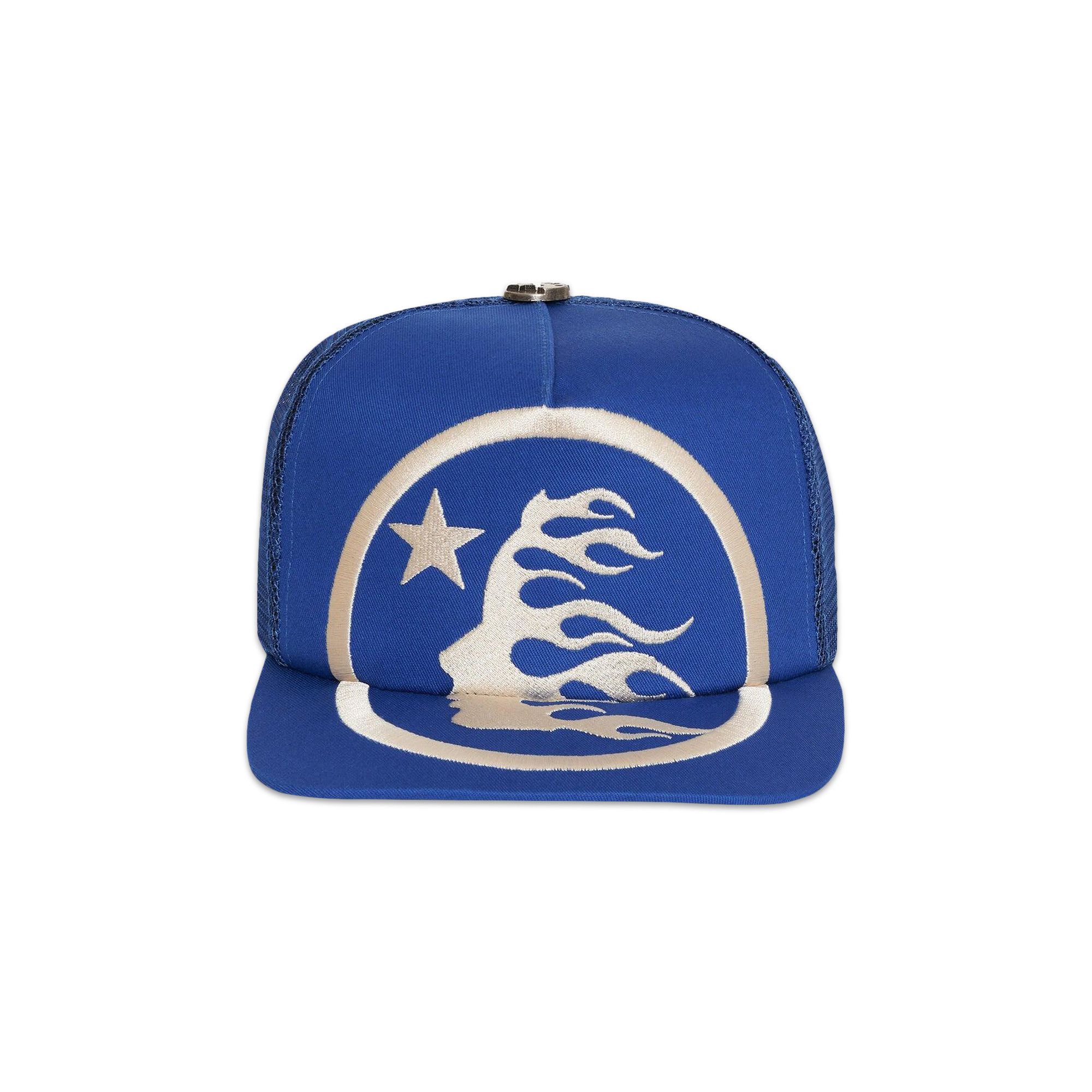 Buy Hellstar Big Logo Trucker Snapback Hat 'Blue' - HS01H01