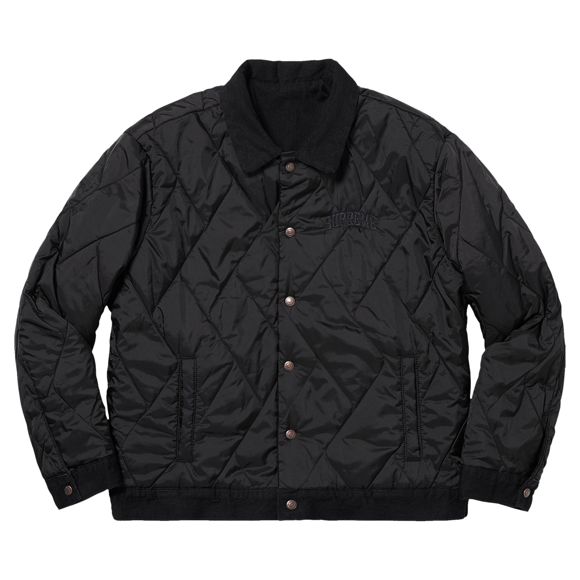 Buy Supreme x Levi s Quilted Reversible Trucker Washed Black FW18J10 WASHED BLACK GOAT CA