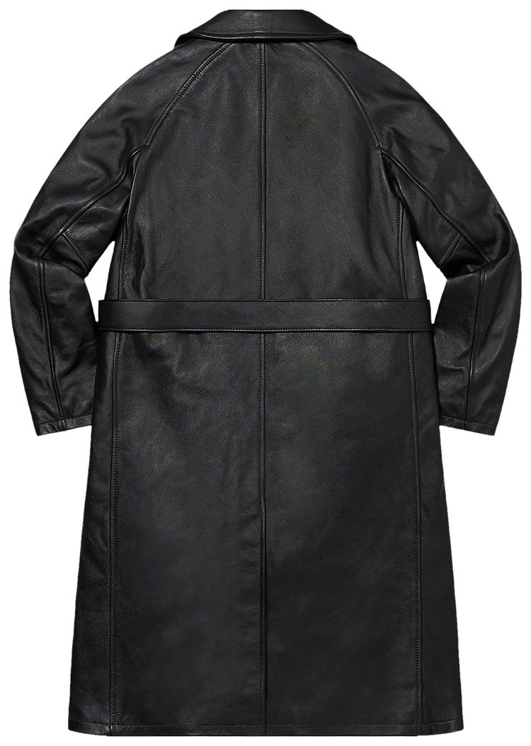 Supreme x Schott Leather Trench Coat Black