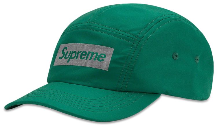 Supreme Reflective Jacquard Logo Camp Cap Green