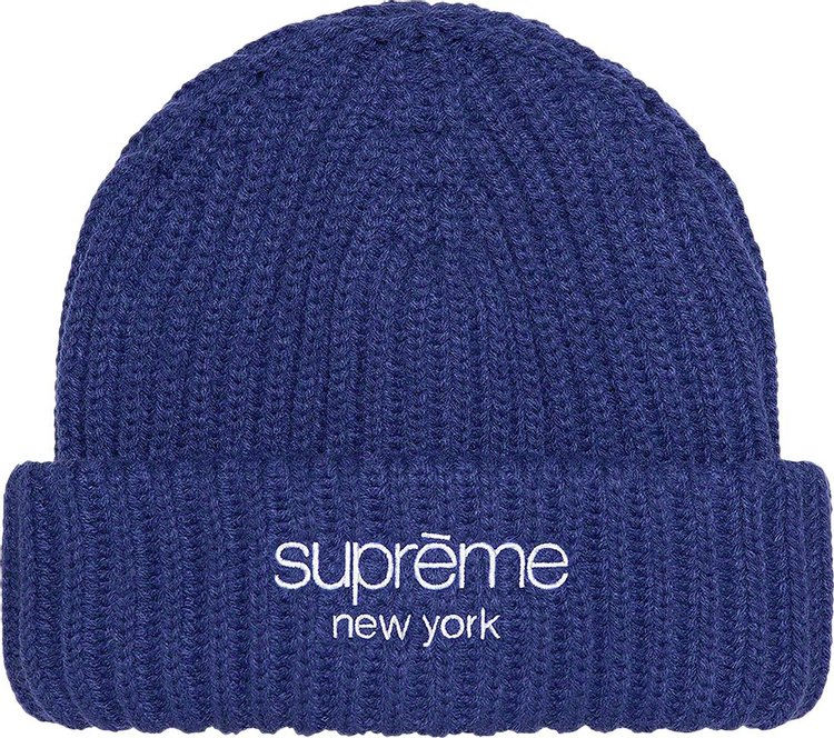 Supreme Ribbed Beanie Dark Royal