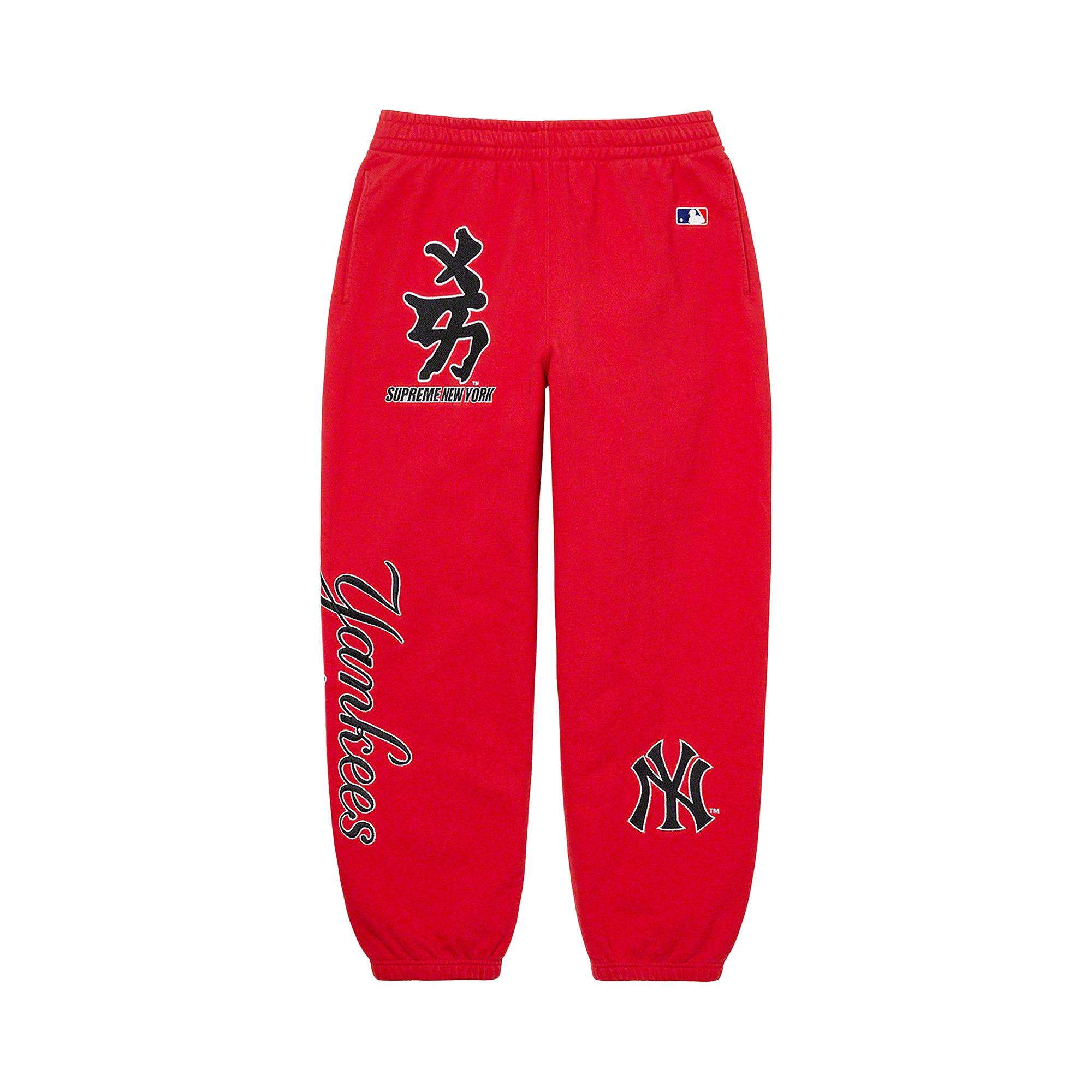 Buy Supreme x New York Yankees Kanji Sweatpant 'Red