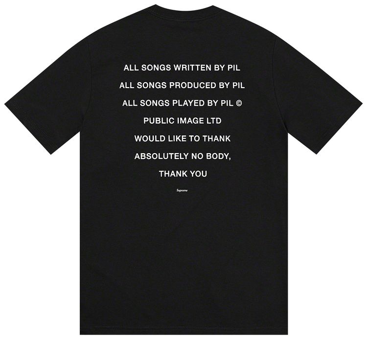 Supreme x PiL Tee Black