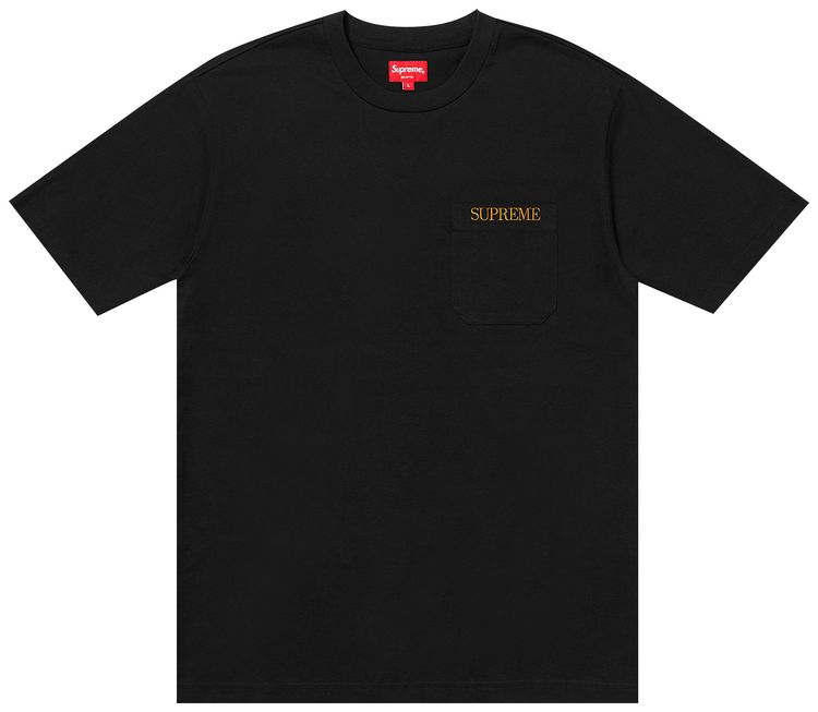 Supreme Embroidered Pocket Tee Black