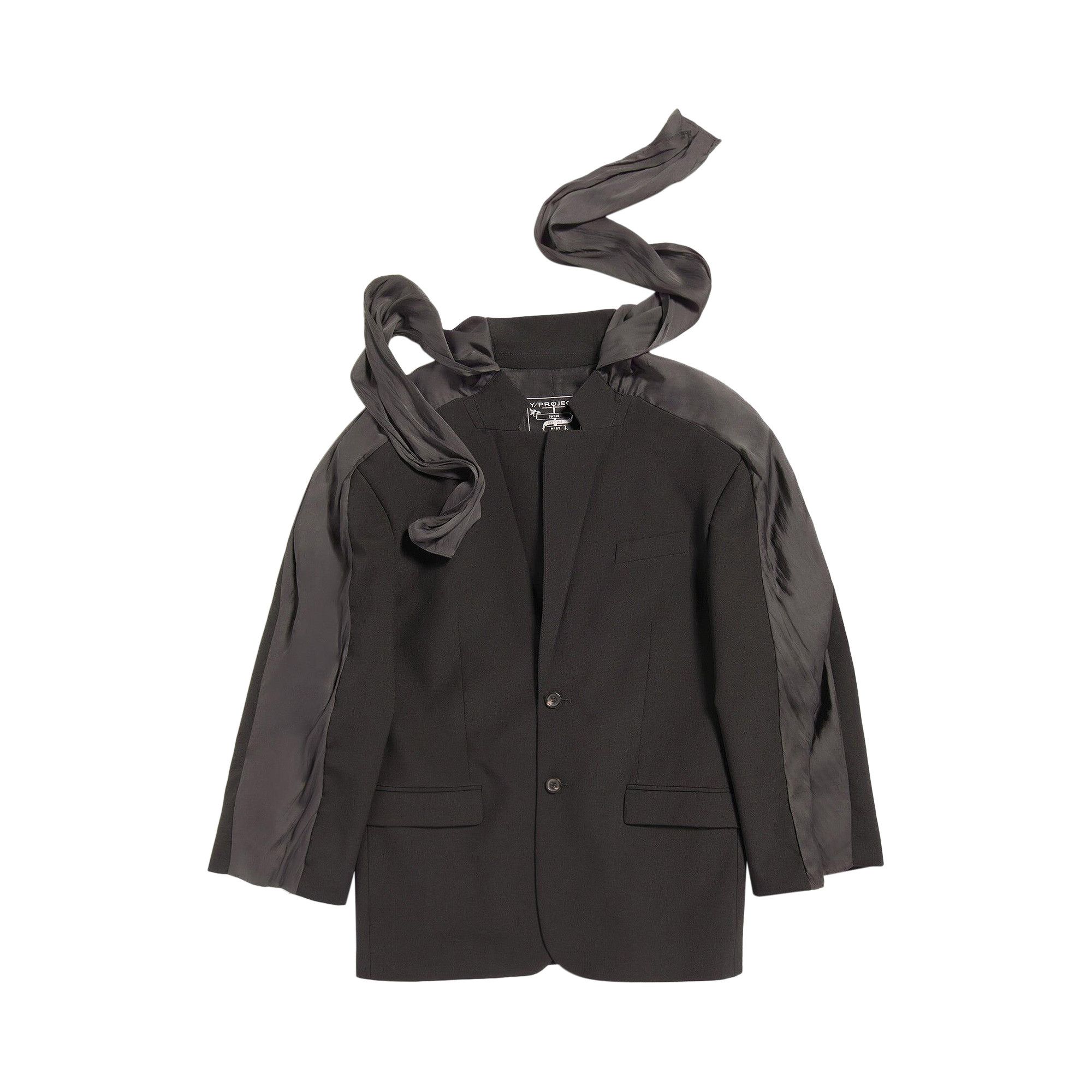 Buy Y/Project Insert Scarf Blazer 'Black' - 201BL003 F508 BLAC | GOAT