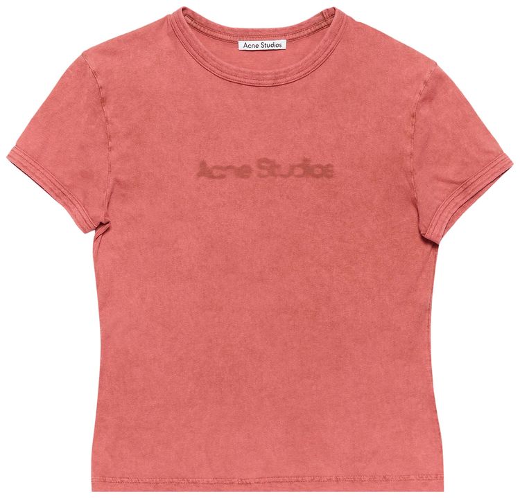 Acne Studios Blurred Logo T Shirt Rust Red