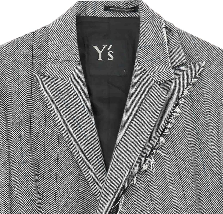 Ys Double Front Jacket Light Grey