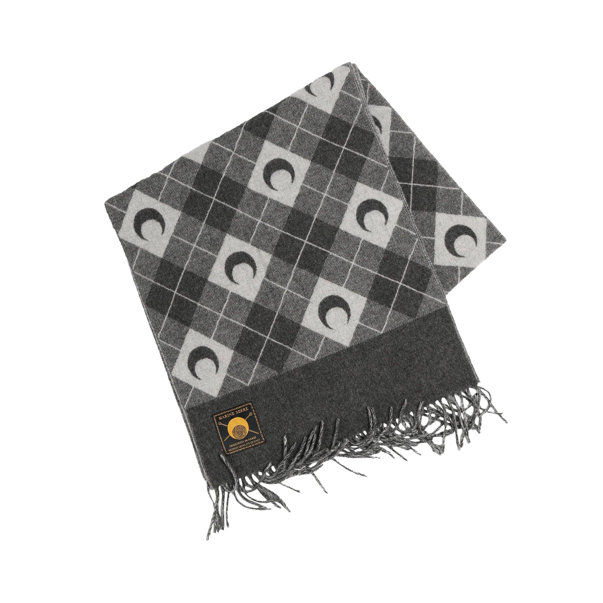 marine serreマリーンセル moon argyle scarf Buy Marine Serre Moon Argyle Knit Scarf 'Light Grey' - USA020