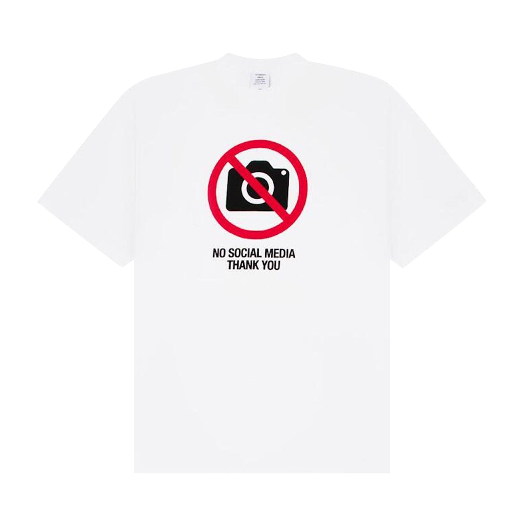 Buy Vetements No Social Media T-Shirt 'White' - UA65TR120W WHIT | GOAT