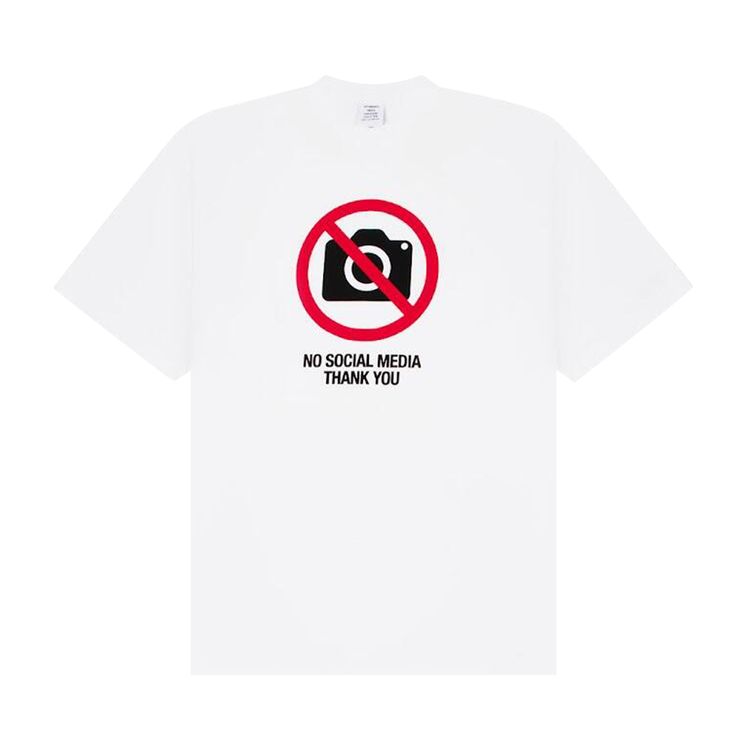 Vetements No Social Media T Shirt White