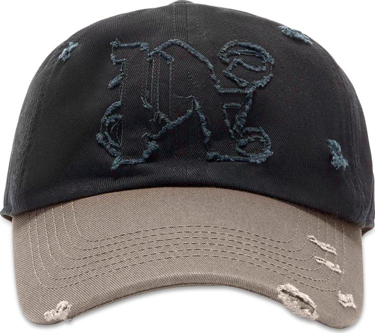 Palm Angels Ripped Monogram Cap Anthracite