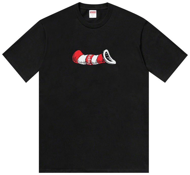 Supreme Cat in the Hat T Shirt Black