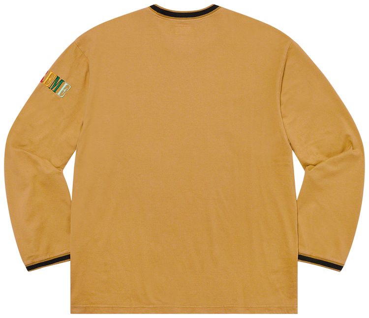 Supreme Multicolor Logo Long Sleeve Top Dark Gold