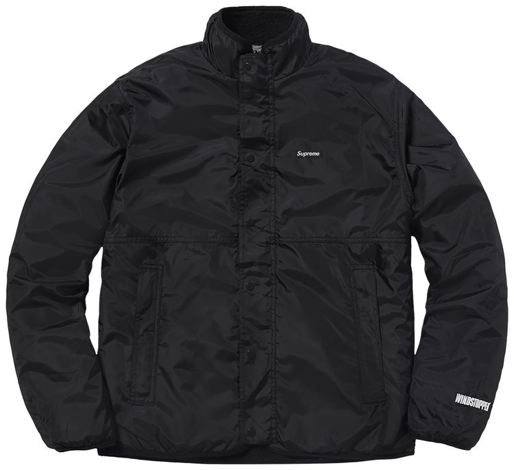Supreme Reversible Logo Fleece Jacket Black