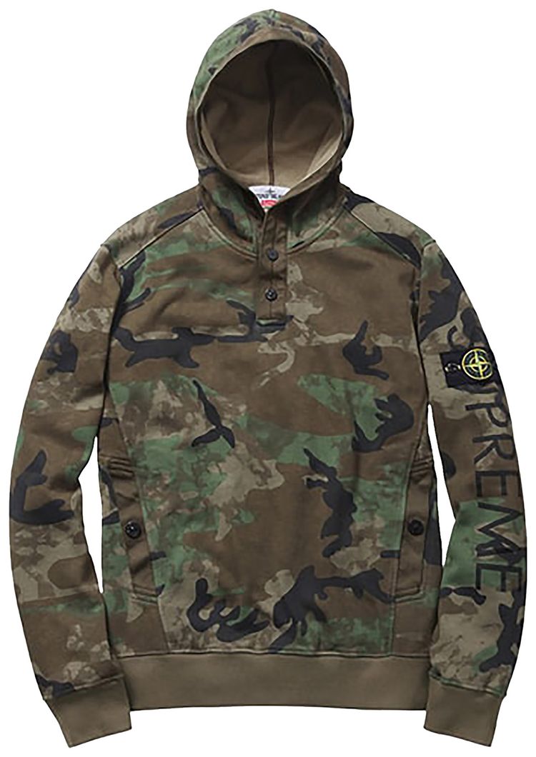 Supreme x Stone Island Hooded Sweatshirt Woodland Camo