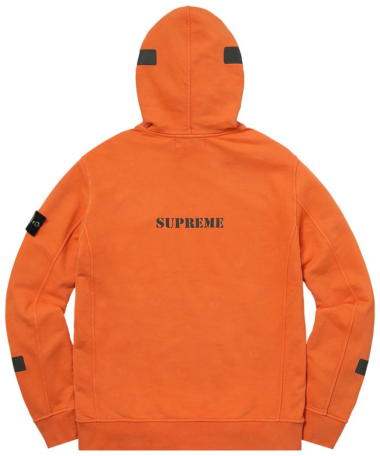Supreme x Stone Island Hooded Sweatshirt Orange