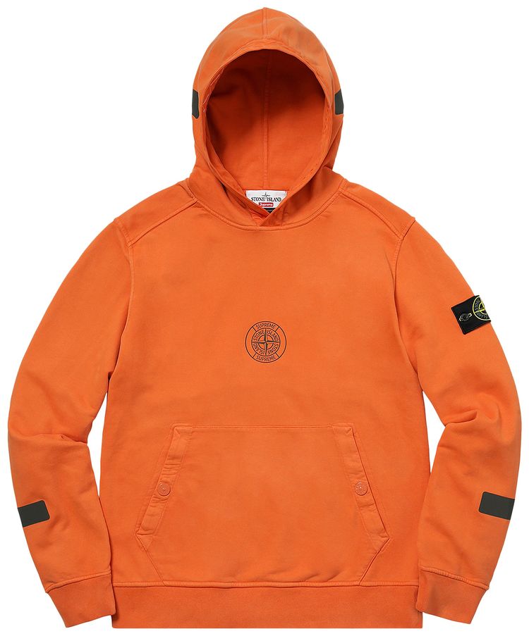 Supreme x Stone Island Hooded Sweatshirt Orange