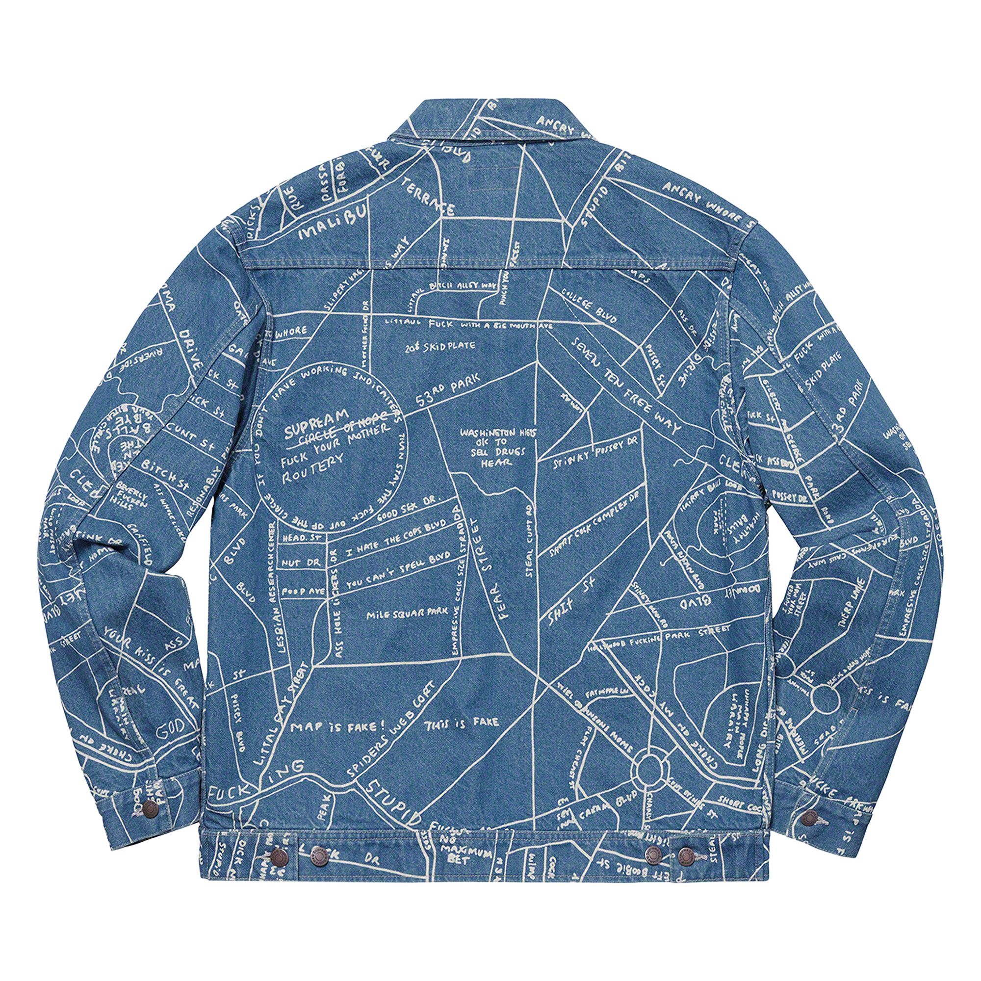 Buy Supreme Gonz Map Work Jacket Washed Blue SS19J83 WASHED BLUE GOAT CA