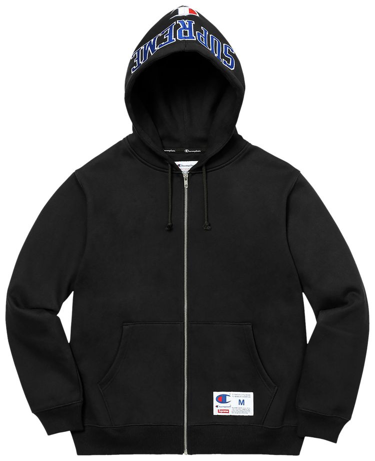 Supreme x Champion Arc Logo Zip Up Sweat Black