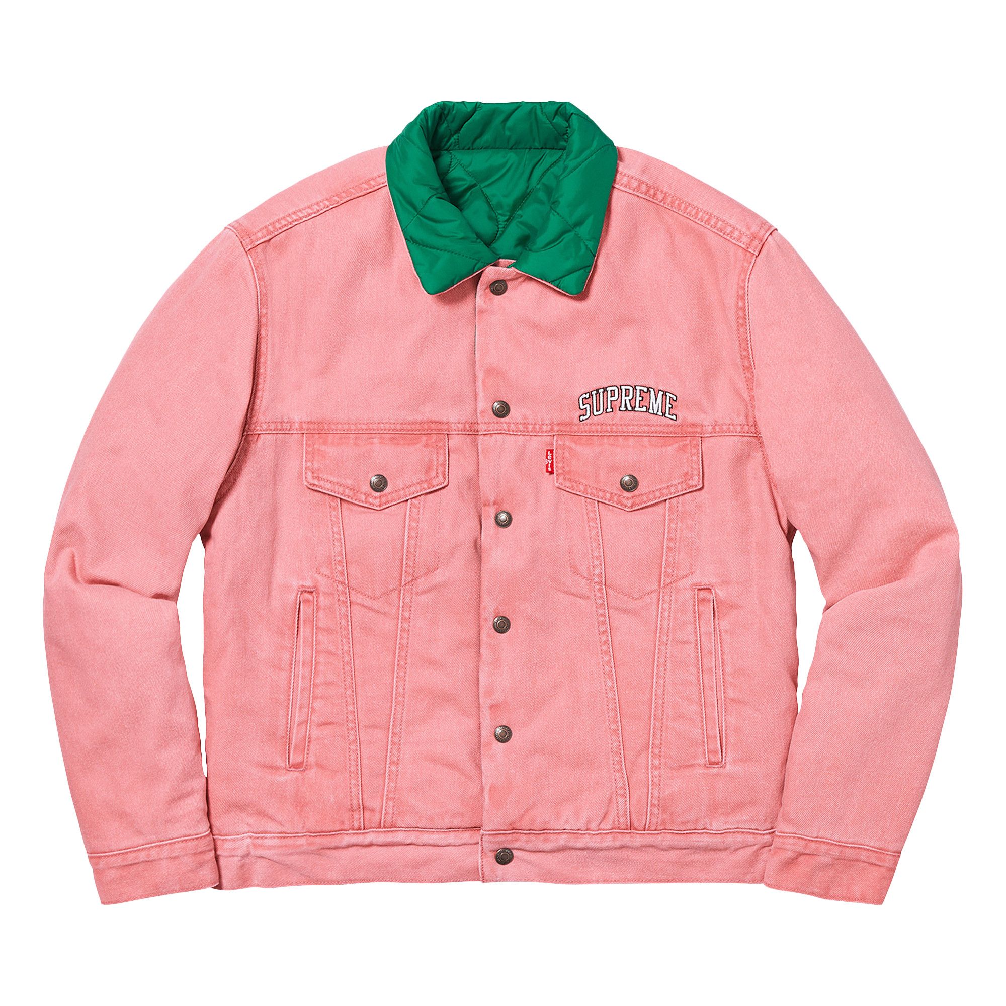 Buy Supreme x Levi's Quilted Reversible Trucker 'Pink' - FW18J10