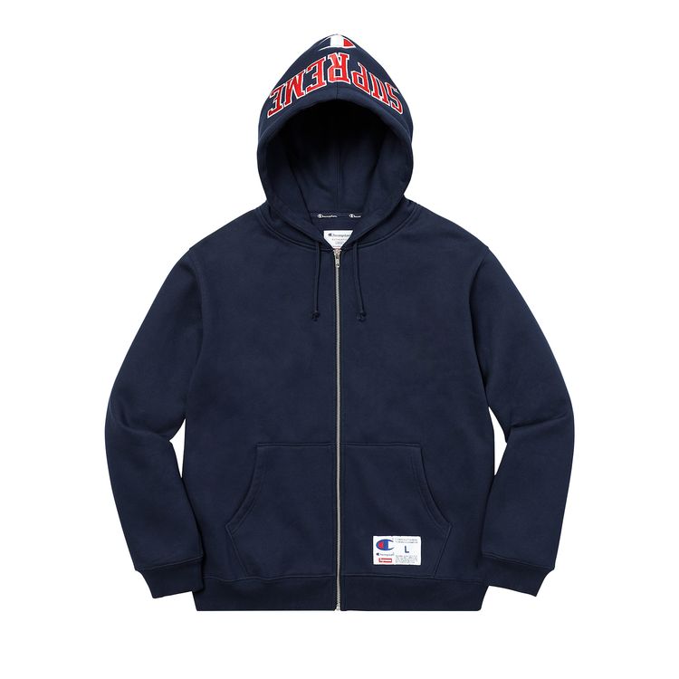 Buy Supreme x Champion Arc Logo Zip Up Sweat 'Navy' - FW17SW6 NAVY | GOAT