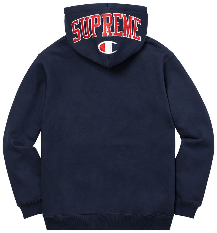 Buy Supreme x Champion Arc Logo Zip Up Sweat 'Navy' - FW17SW6 NAVY | GOAT