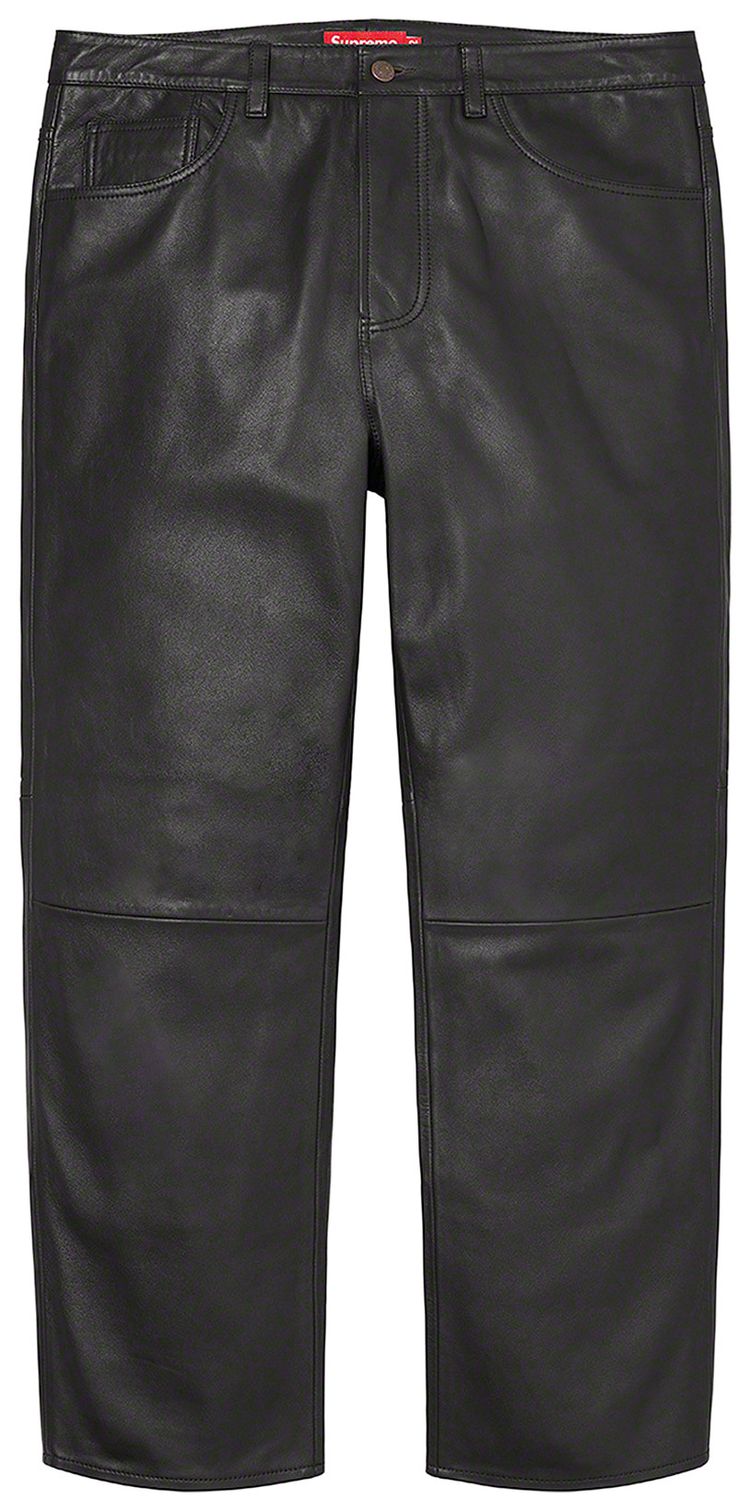 Supreme Leather 5 Pocket Jean Black