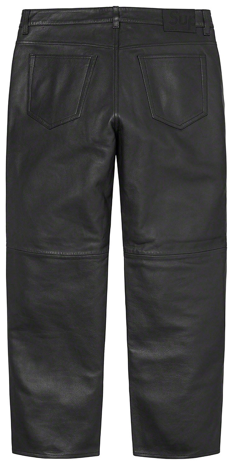 Supreme Leather 5 Pocket Jean Black