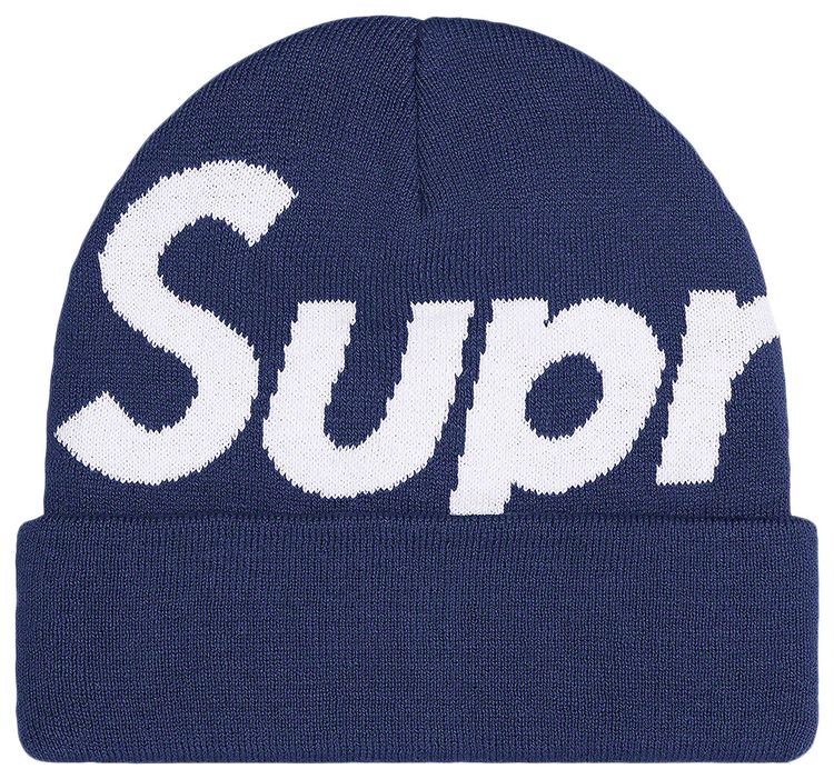 Supreme Big Logo Beanie Navy