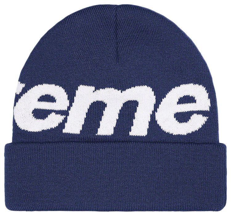 Supreme Big Logo Beanie Navy