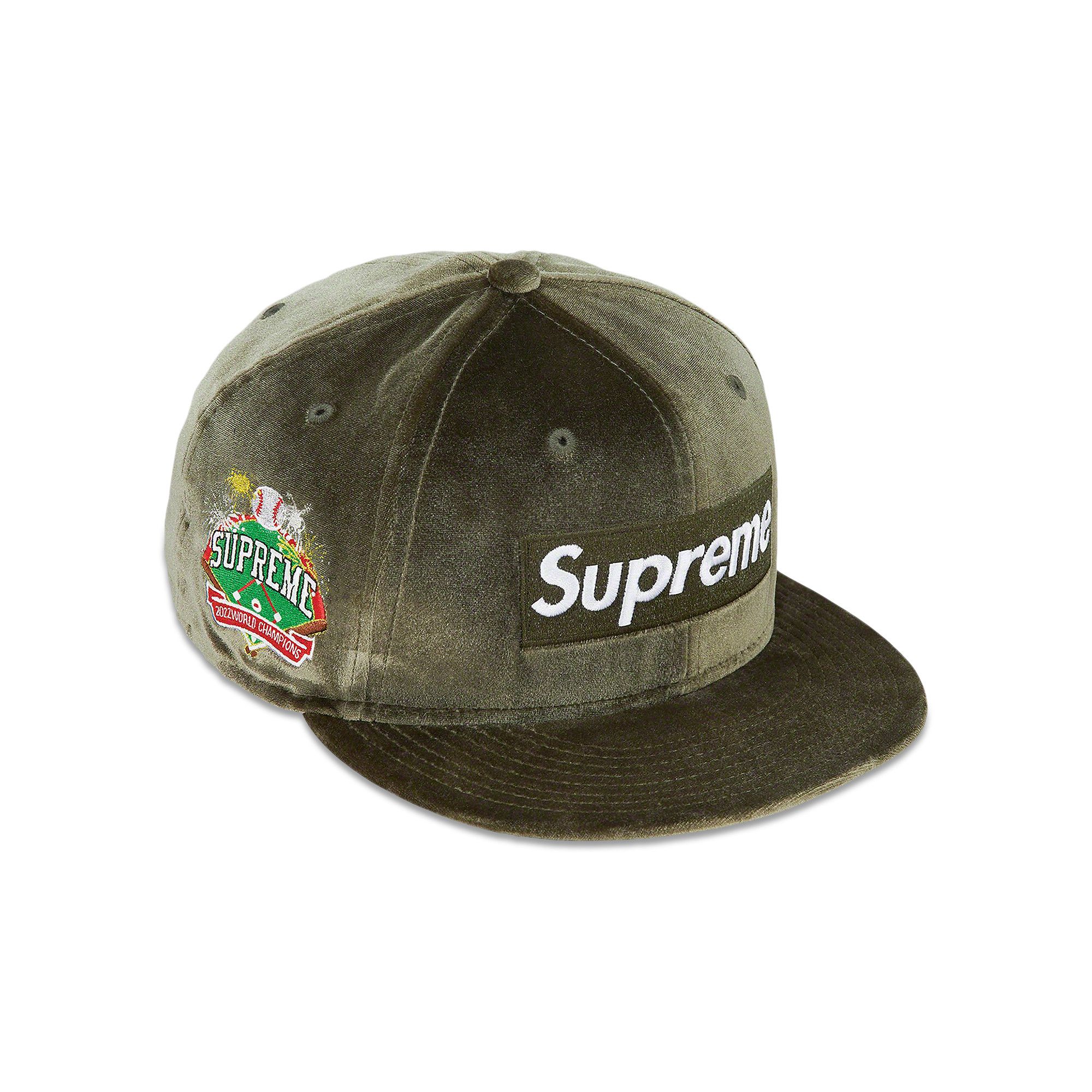 Buy Supreme Velour Box Logo New Era 'Olive' - FW22H27 OLIVE
