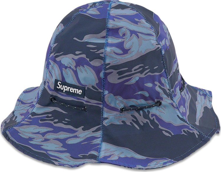 Supreme Tiger Camo Reflective Tulip Hat Blue