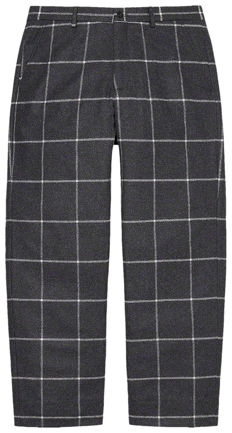 Supreme Windowpane Wool Trouser Black