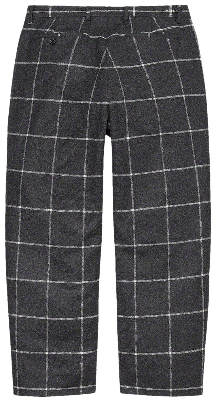 Supreme Windowpane Wool Trouser Black