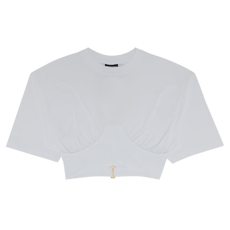 Jacquemus Le Caraco Cropped T Shirt White