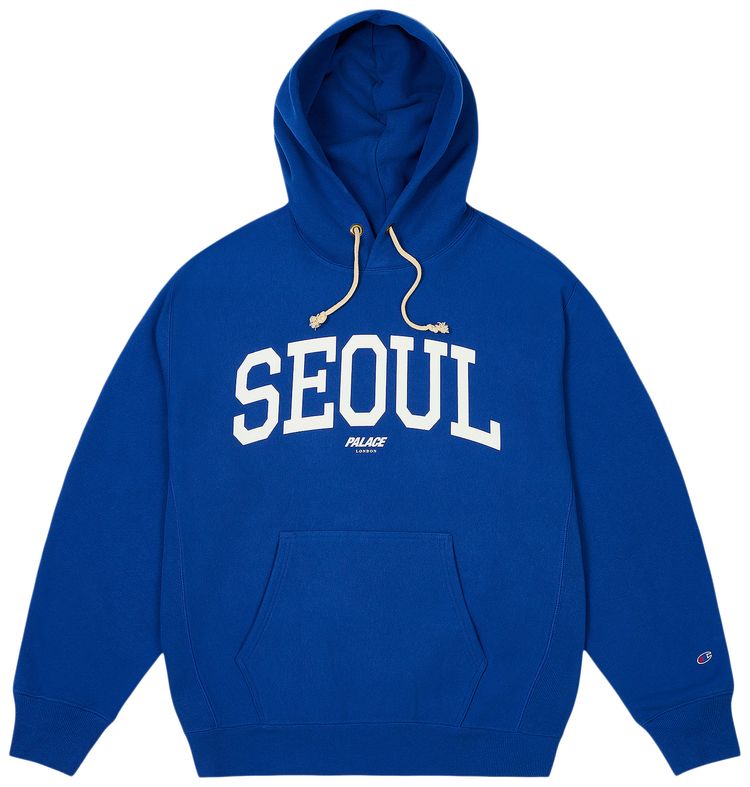 Palace Champion Shop Hood Seoul Blue