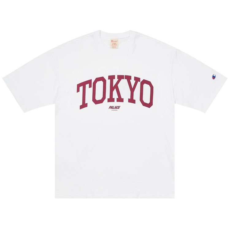 Palace Champion Shop T Shirt Tokyo White