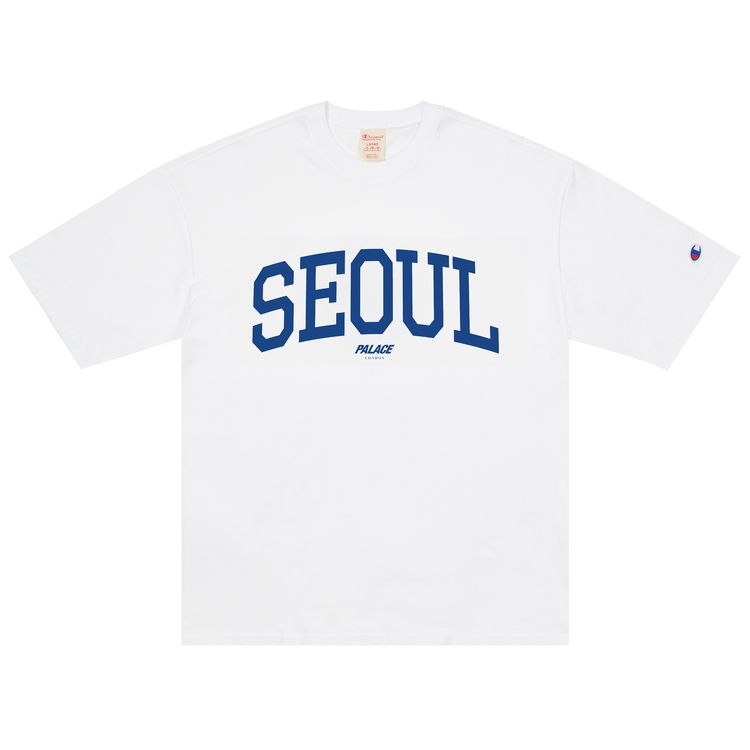 Palace Champion Shop T Shirt Seoul White