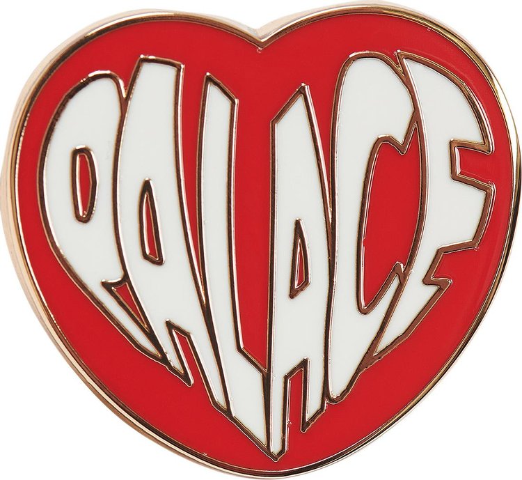 Palace Heart Pin Badge RedWhite