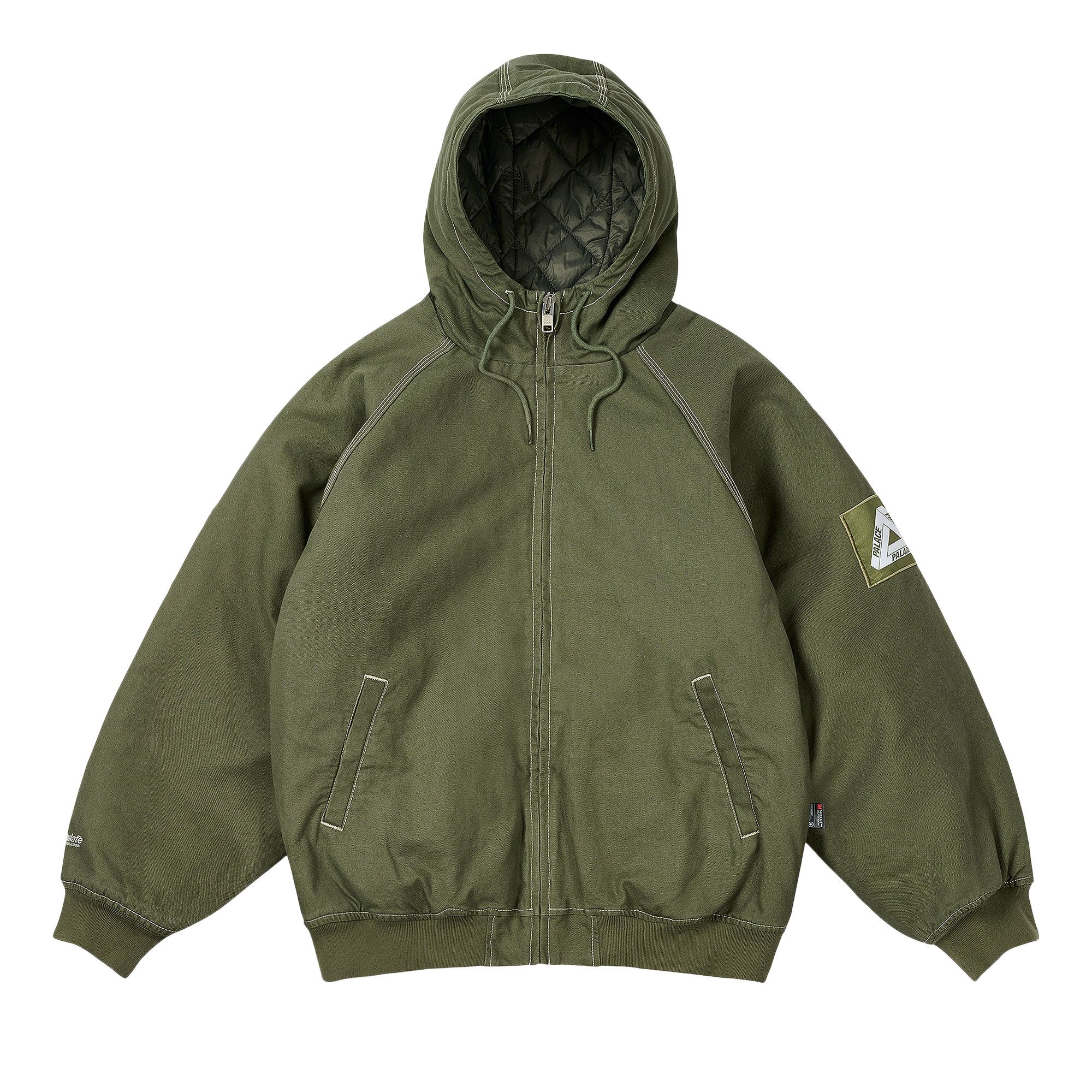 Buy Palace 10 Oz Hooded Jacket 'Olive' - P27JK041 | GOAT