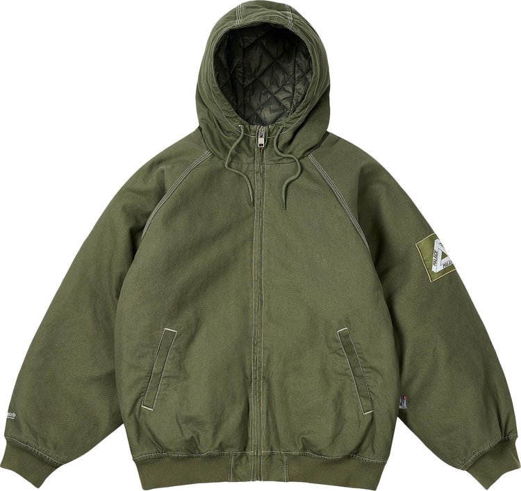 Palace 10 Oz Hooded Jacket Olive