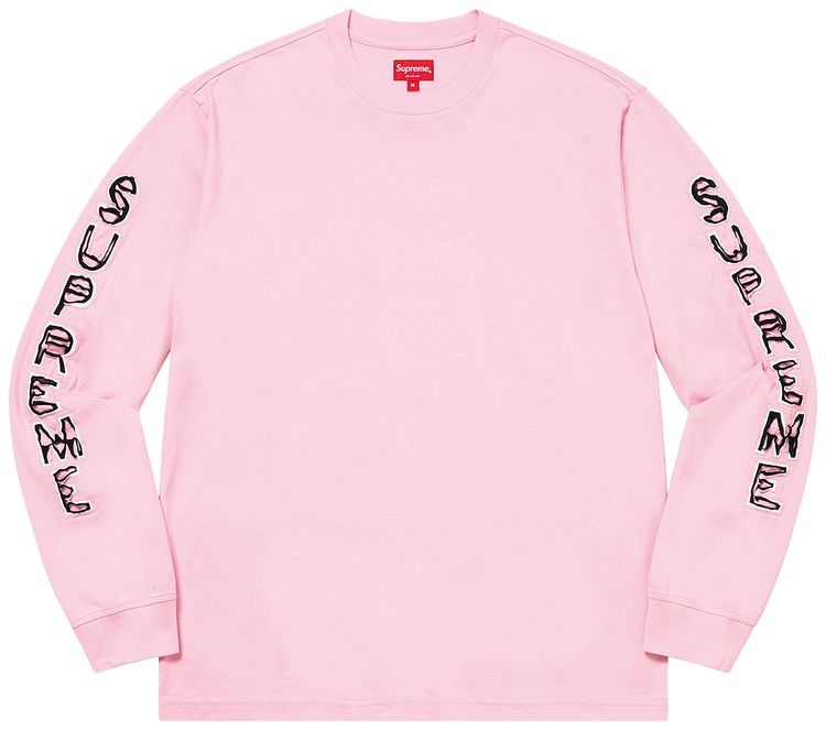Supreme Cut Out Long Sleeve Top Pale Pink