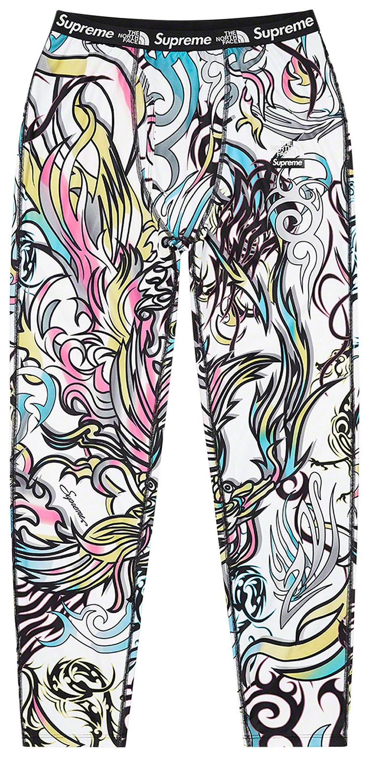 Supreme x The North Face Base Layer Pant Multicolor Dragon